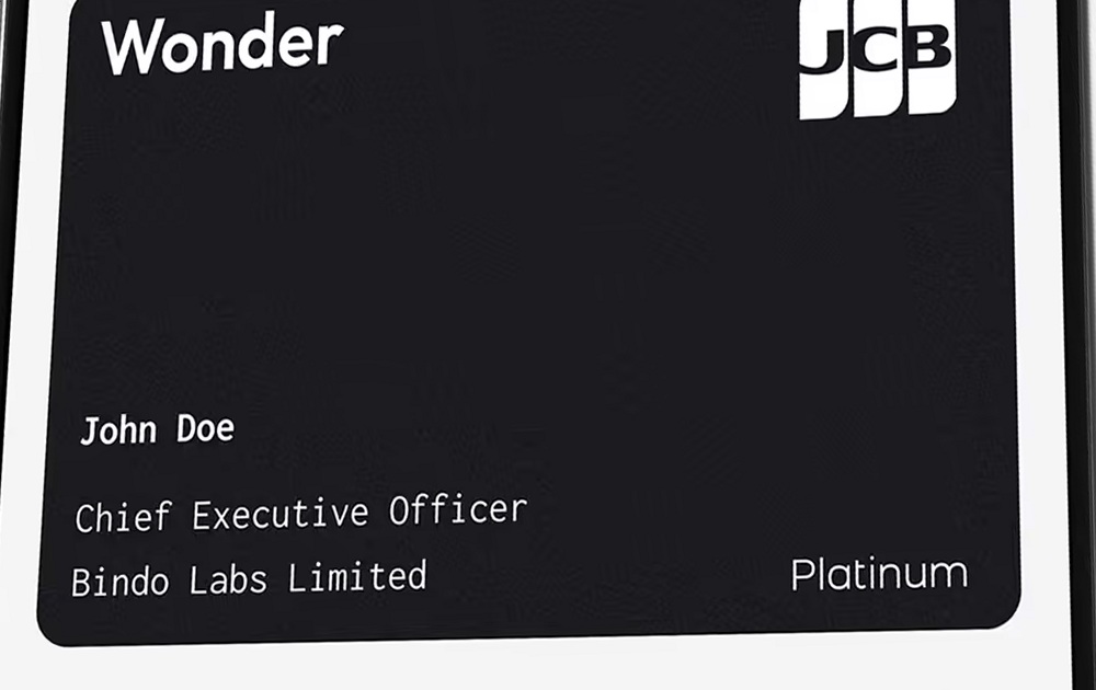 Wonder / Bindo Labs Wonder x JCB Metal Corporate Card