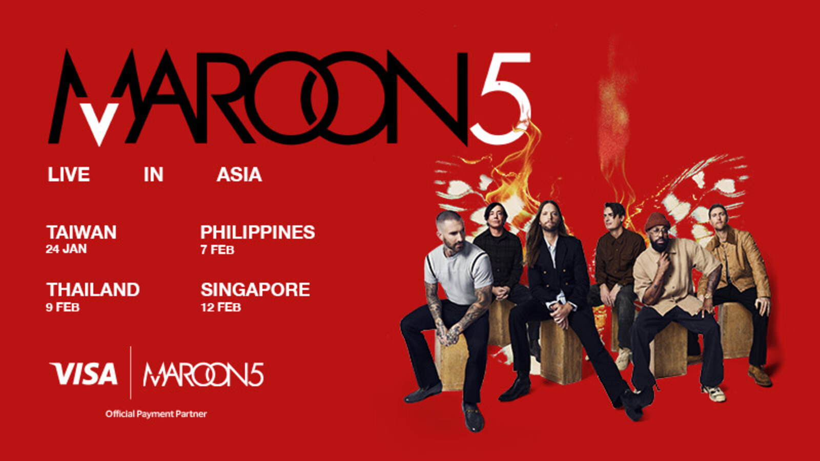Visa｜Maroon 5 Asia 2027 Tour 指定Visa持卡人優先預售 優惠圖片